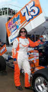 Nicole Bower in her Lady Eagle Safetywear drivers uniform