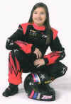 Zoe Mattis wearing her Lady Eagle Safetywear nomex and FR custom made drivers uniform