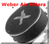 Ram Air and Pipercross air filter for Weber carburators