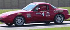 KFP racing brake pads on the "Spec" Miata race car