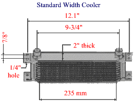aluminum oil cooler standard width racing size